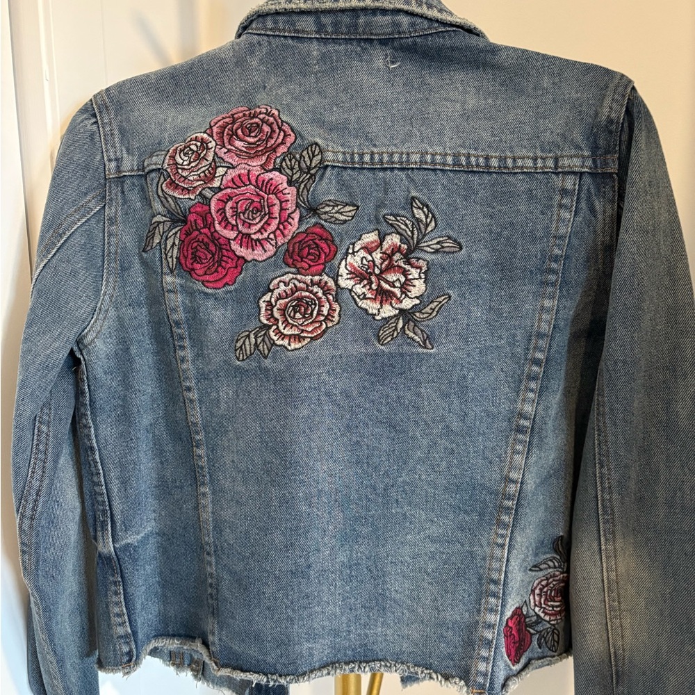 Floral Embroidered Denim Jacket